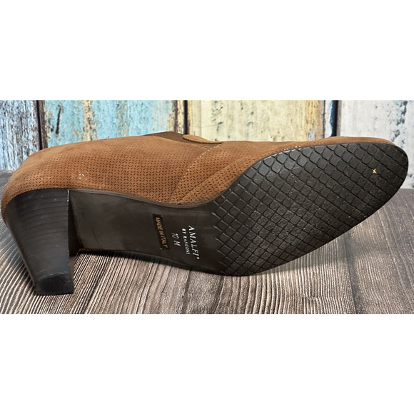 Amalfi By Rangoni Women’s Brown Suede Heels Pump Size 10M Made In Italy - Picture 11 of 16